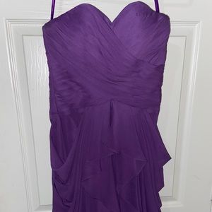 Purple Bridesmaid Corset-Back Dress